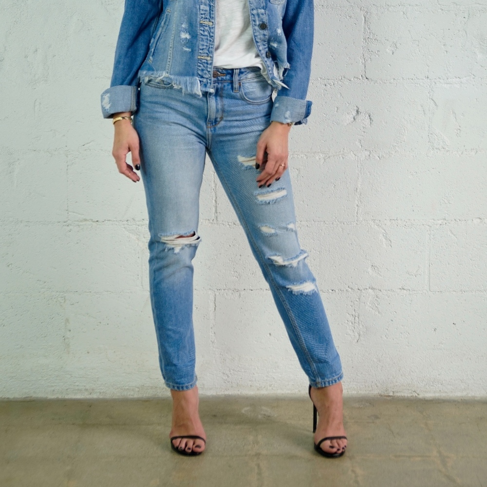 ❌sold-out❌ TRACEY High Waist Slim Distressed Denim - Picture 3 of 8